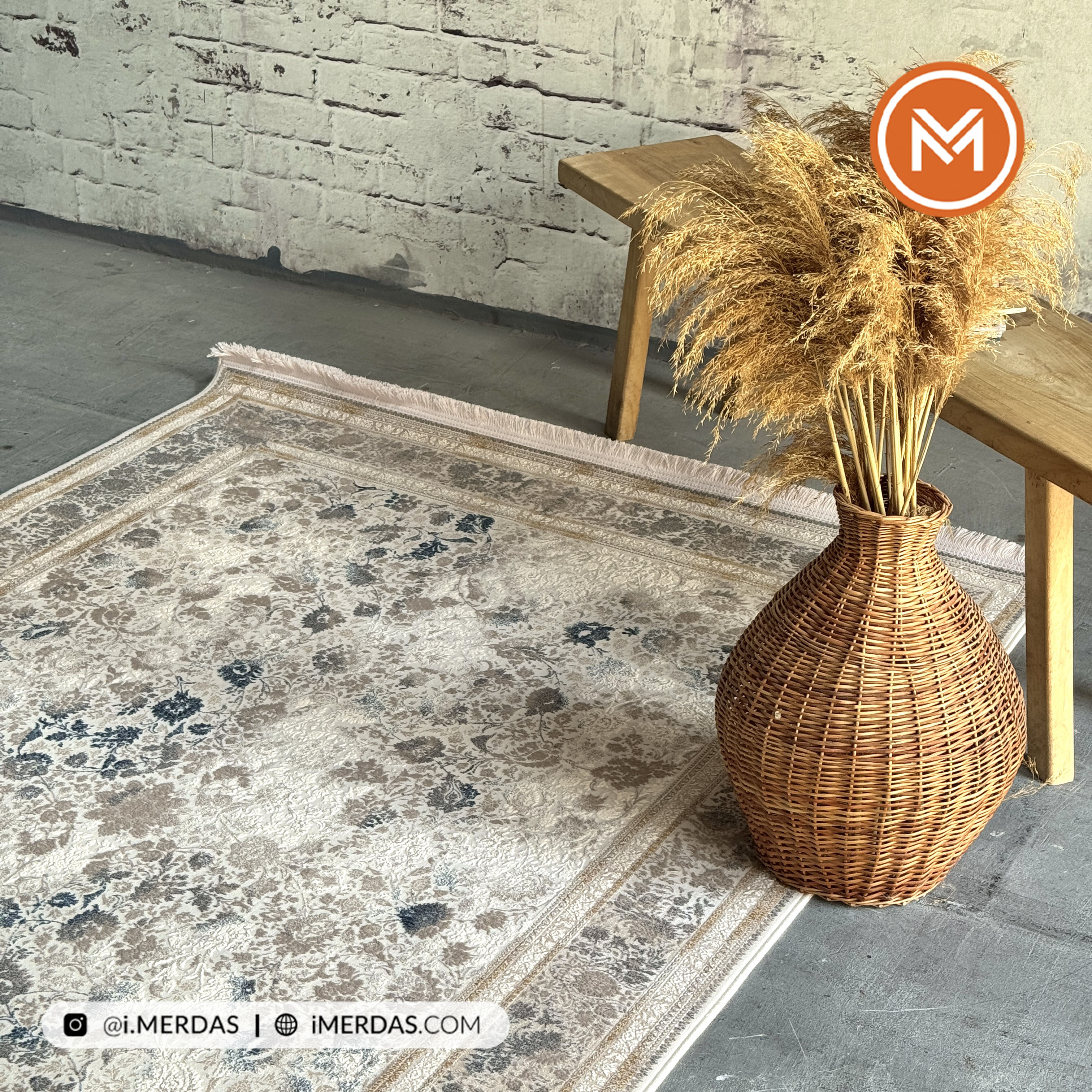 فرش وینتیج کد 10AV0120 زمینه آبی